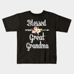 Blessed Grandma Flower Arrow Grandma Kids T-Shirt